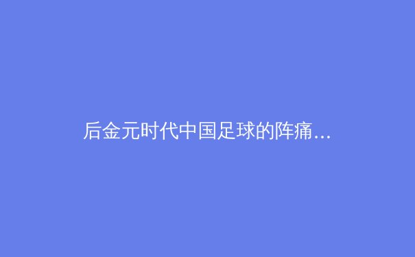 后金元时代中国足球的阵痛与曙光：青训体系重构与职业联赛商业化路径探析